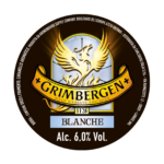 Etichetta della birra d'abbazia grimbergen blanche