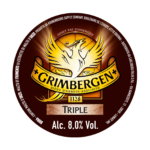 Etichetta della birra d'abbazia grimbergen triple